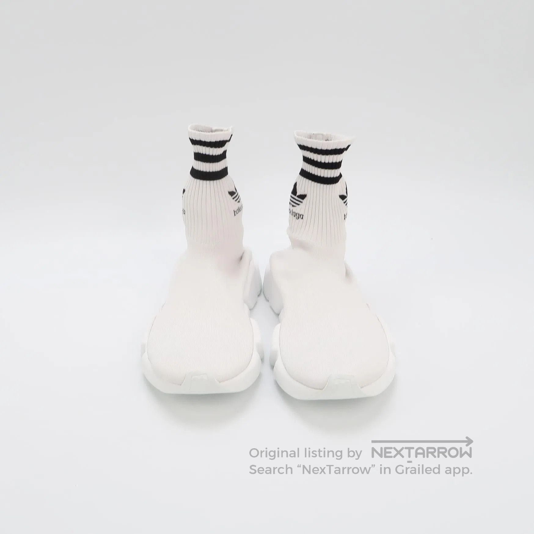 Balenciaga Balenciaga x Adidas Striped Sock Sneakers. Size US 10 / EU 43 - 3 Thumbnail