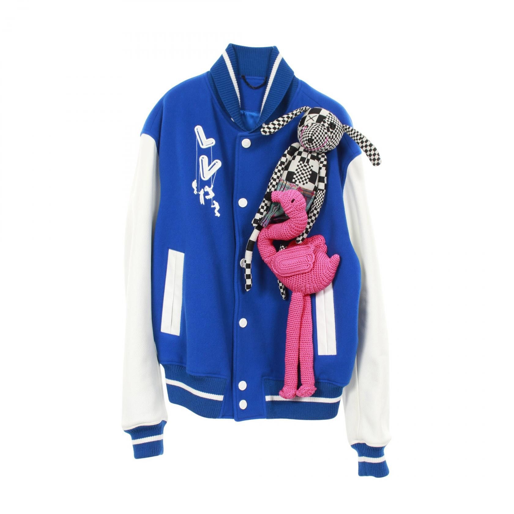 Louis Vuitton Louis Vuitton Louis Vuitton Puppet Baseball Jacket Wool Leather Jacket Textile Outerwear DUTY FREE for USA Size ONE SIZE - 1 Thumbnail