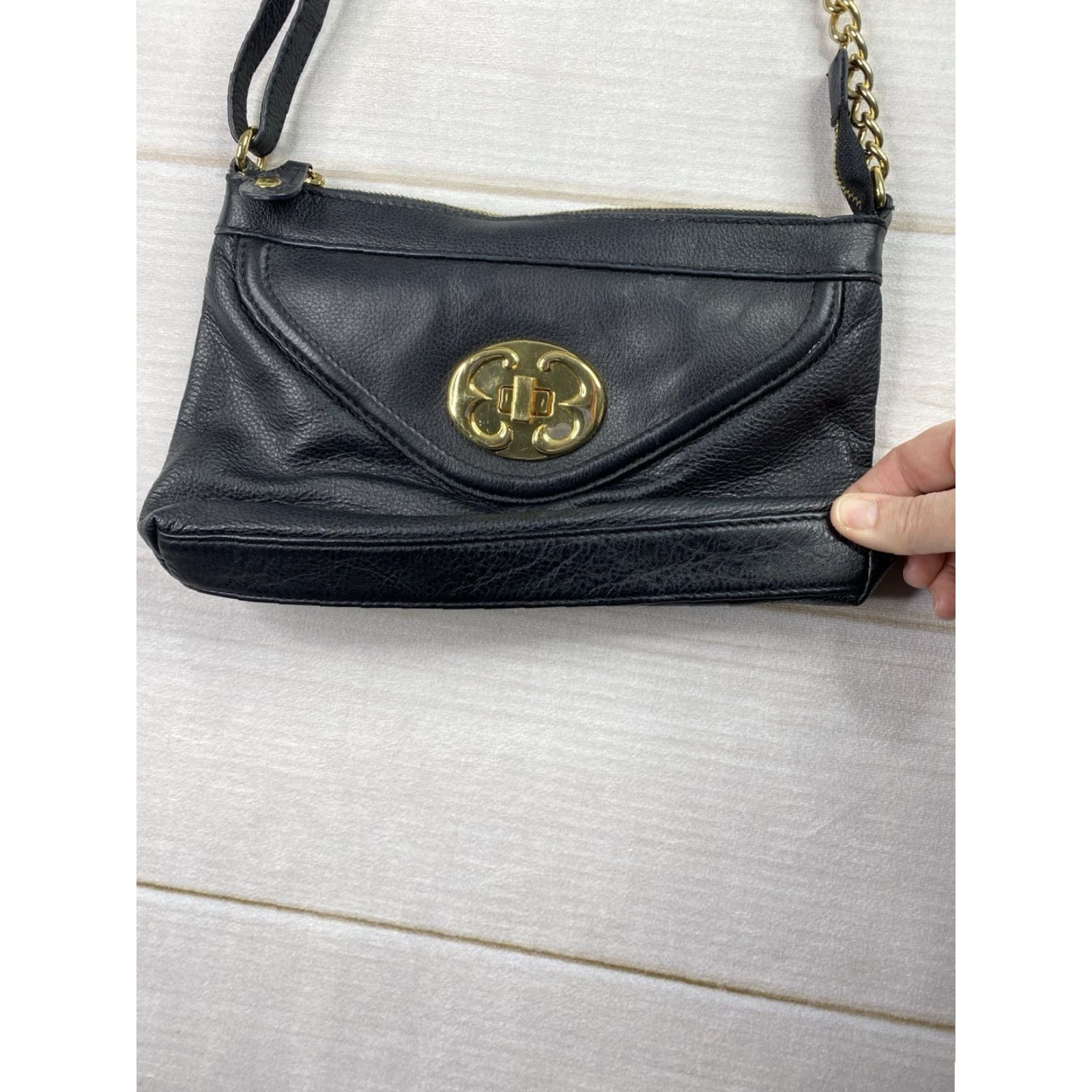 Vintage Emma Fox Leather Crossbody Bag Black Designer Handbag Small Pockets Crossbody Womens Vintage No Size ONE SIZE - 7 Thumbnail