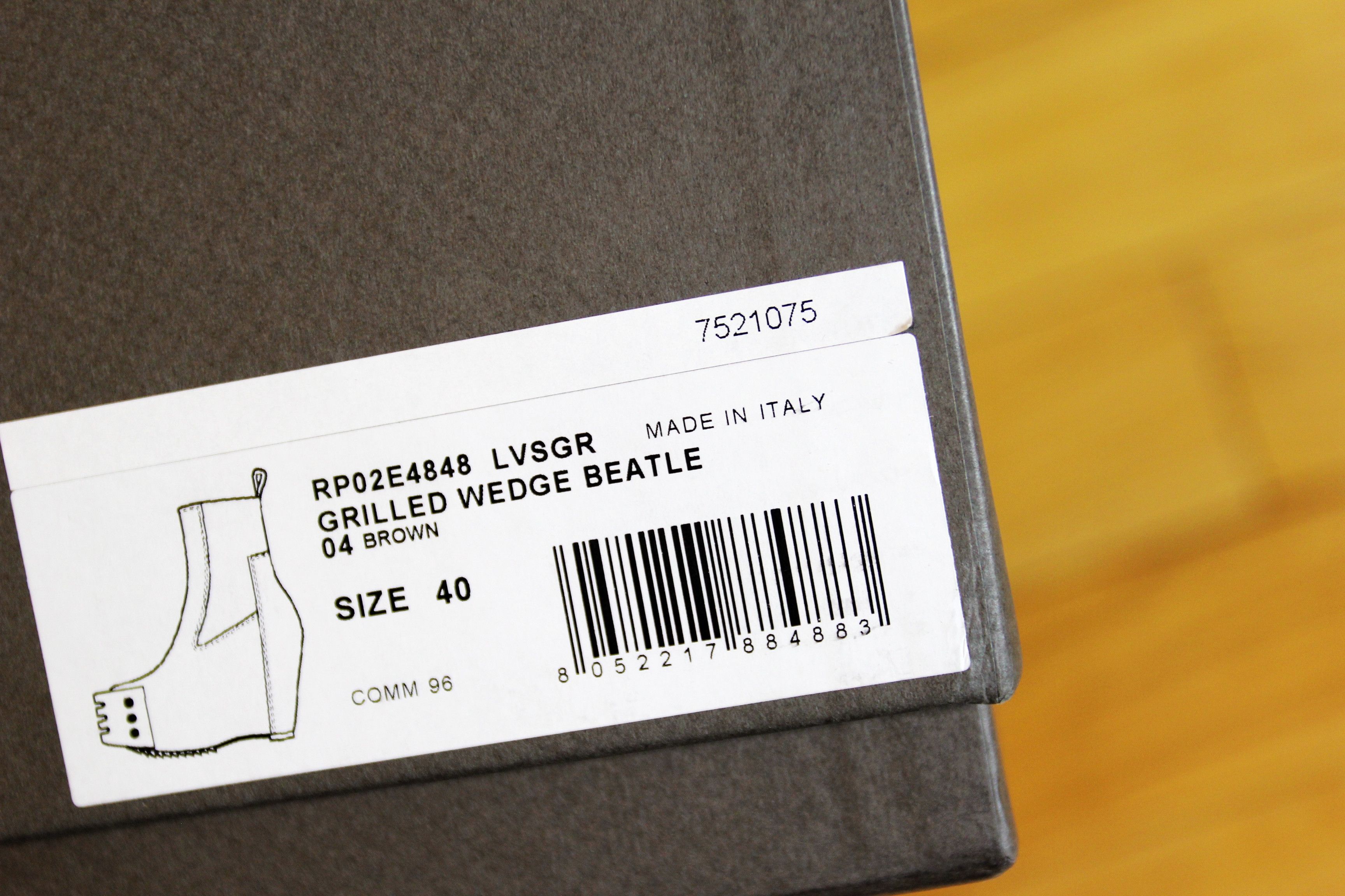 Rick Owens BNWT AW25 RICK OWENS "CONCORDIANS" GRILLED WEDGE BEATLE 40 Size US 10 / IT 40 - 13 Thumbnail