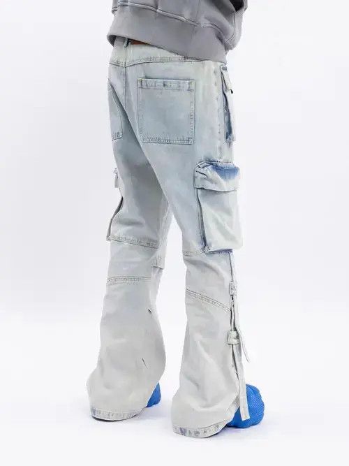 Jean Street heavy wash multi-pocket micro-flared jeans Size US 32 / EU 48 - 4 Thumbnail