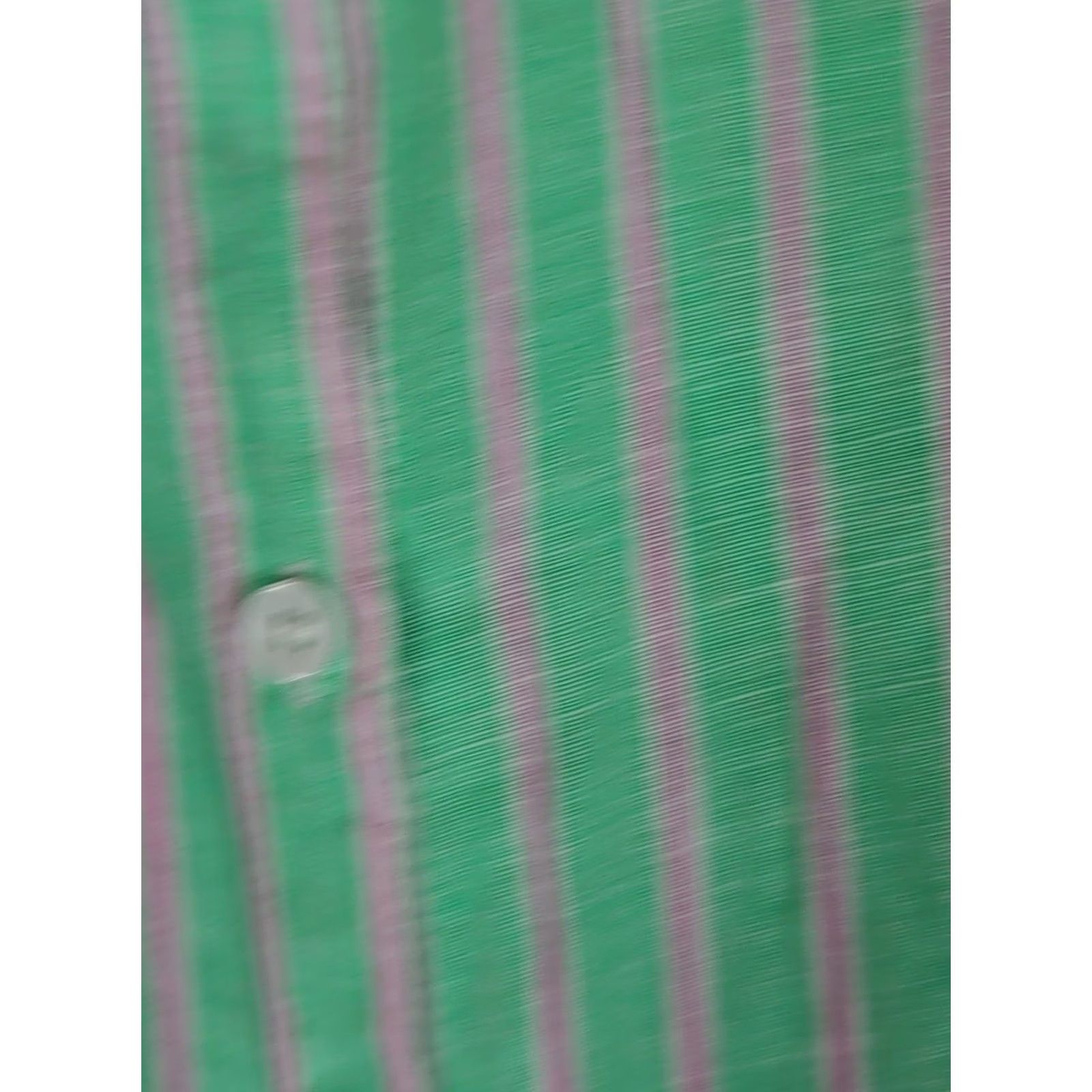Vintage Lola River Women's Coastal Striped Button Down Shirt XS Linen Blend Green Cap Sleeve Short Sleeve Relaxed Fit Button-Up Casual Travel Size XS / US 0-2 / IT 36-38 - 2 Thumbnail