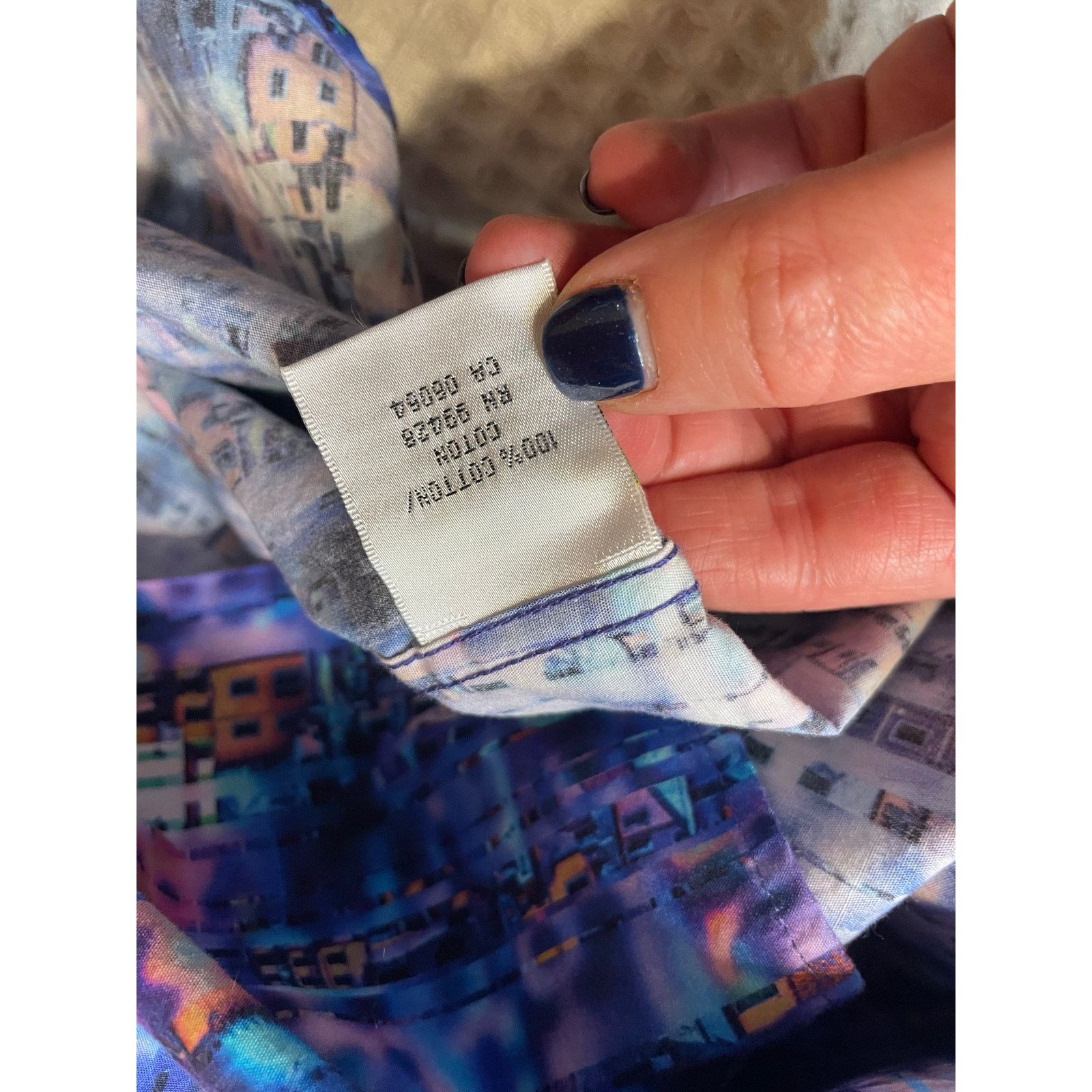 BUGATCHI Bugatchi Shaped Fit Cotton Abstract Purple Button Up XXL Size US XXL / EU 58 / 5 - 7 Thumbnail
