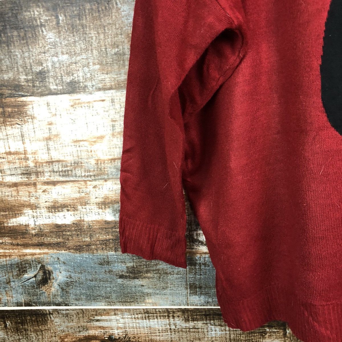 Homespun Knitwear × Japanese Brand Favori cat Red Knitwear #A1846 Size XL / US 12-14 / IT 48-50 - 7 Thumbnail