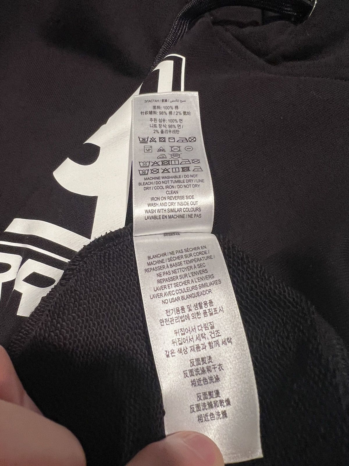 Burberry $820 ALBIAN BLACK COTTON WHITE TB LOGO PULLOVER HOODIE XL Size US XL / EU 56 / 4 - 8 Thumbnail