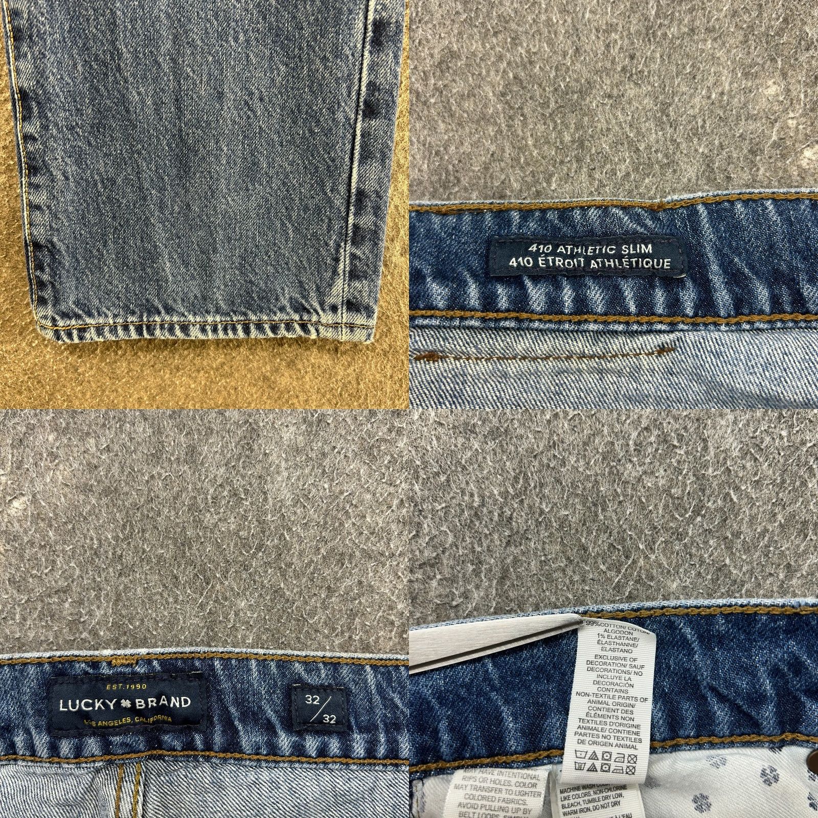 Lucky Brand Lucky Brand Jeans Slim 32x32 Blue Medium Wash 5-Pocket Denim Distressed City College Preppy Mens Size US 32 / EU 48 - 9 Thumbnail