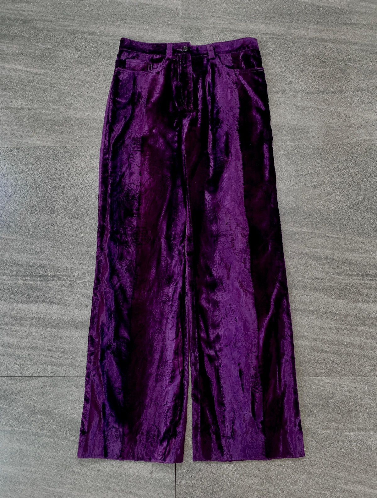 Dries Van Noten FREE TAX! Wideleg Velour Textured Trousers - 31” Size US 31 - 2 Thumbnail