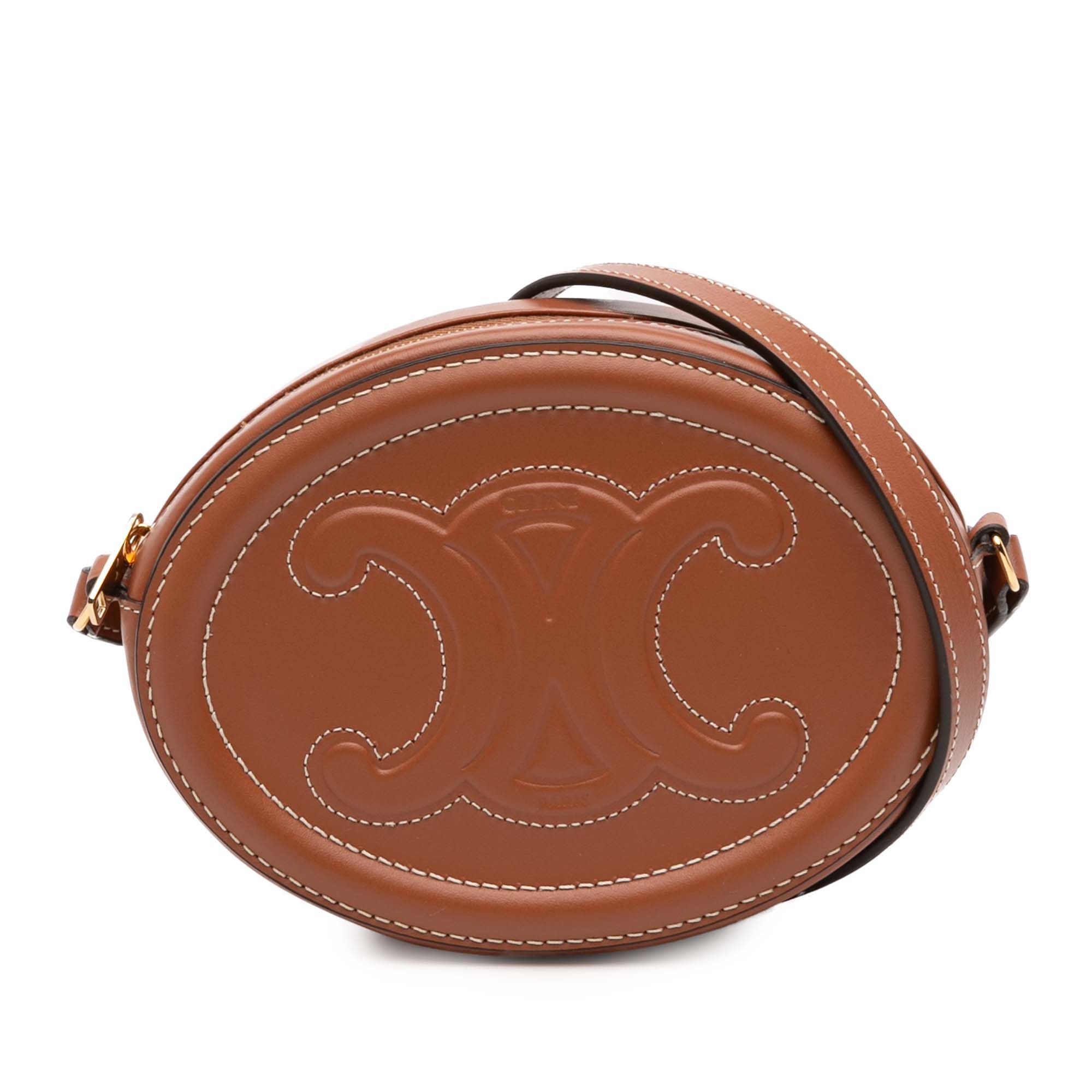 Celine Small Calfskin Cuir Triomphe Oval Crossbody