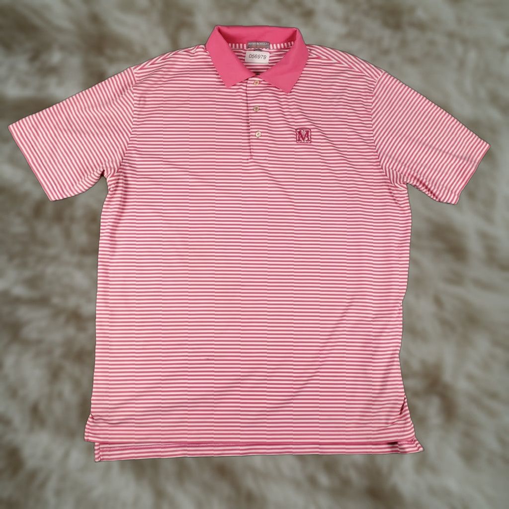 Peter Millar Peter Millar Polo Shirt Mens XL Pink Striped Summer Comfort Golf Short Sleeve Size US XL / EU 56 / 4 - 1 Thumbnail