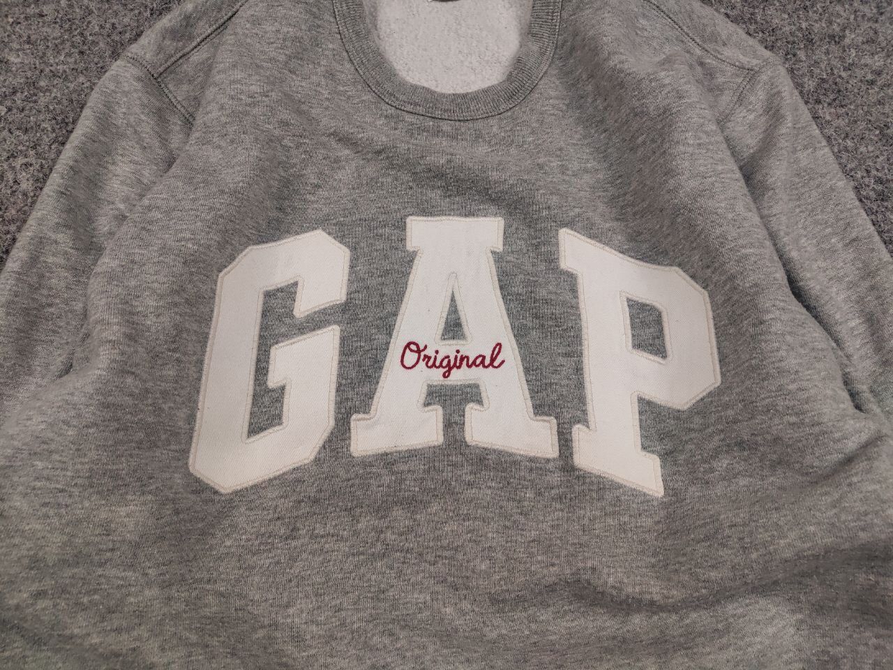 Gap Gap gray embroidered logo Crew Chek Sweatshirt Vintage Style Size US L / EU 52-54 / 3 - 10 Thumbnail