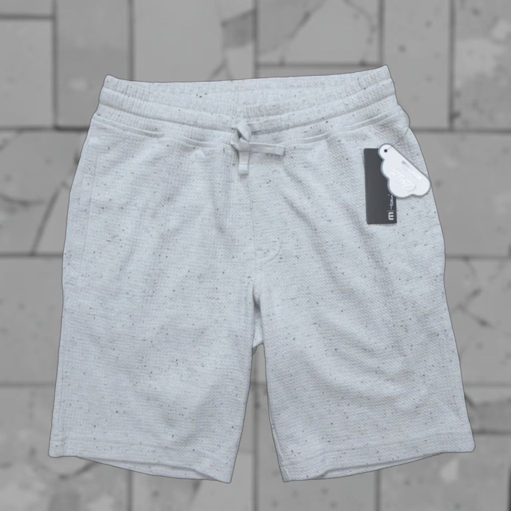 TravisMathew Travis Mathew Cloud Waffle Shorts Heather Light Gray Drawstring Soft Mens Size S Size US 29 - 1 Thumbnail