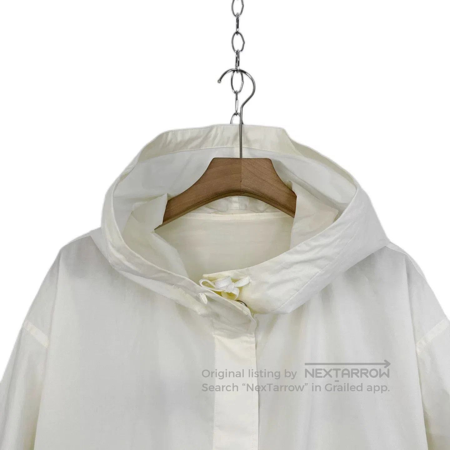 Jil Sander Jil Sander White Oversized Hooded Jacket. Size M / US 6-8 / IT 42-44 - 3 Thumbnail