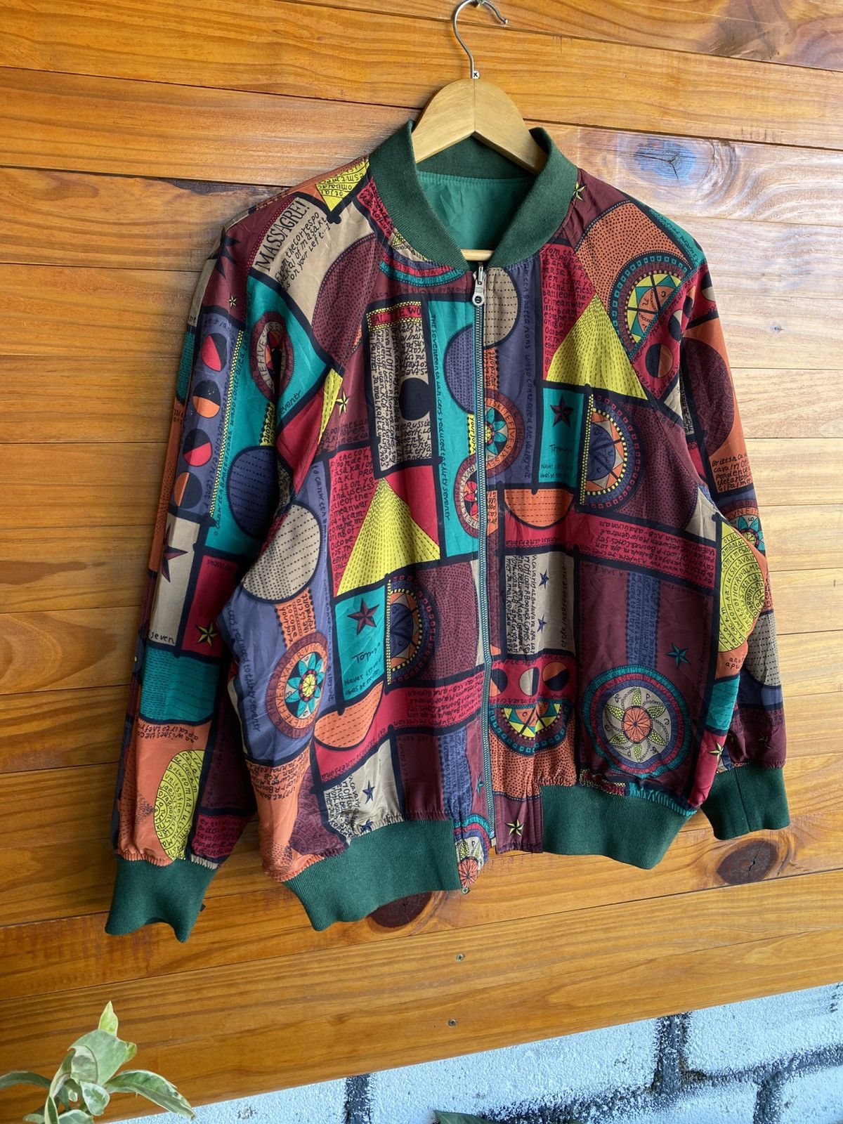 Japanese Brand Vintage Japanese Reversible Bomber Green Flight Jacket Size US L / EU 52-54 / 3 - 7 Thumbnail