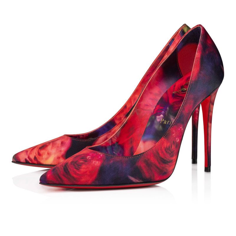 Christian Louboutin os11x0526 Kate Crepe Satin 100mm Pumps in Multicolor Size US 7 / IT 37 - 2 Thumbnail