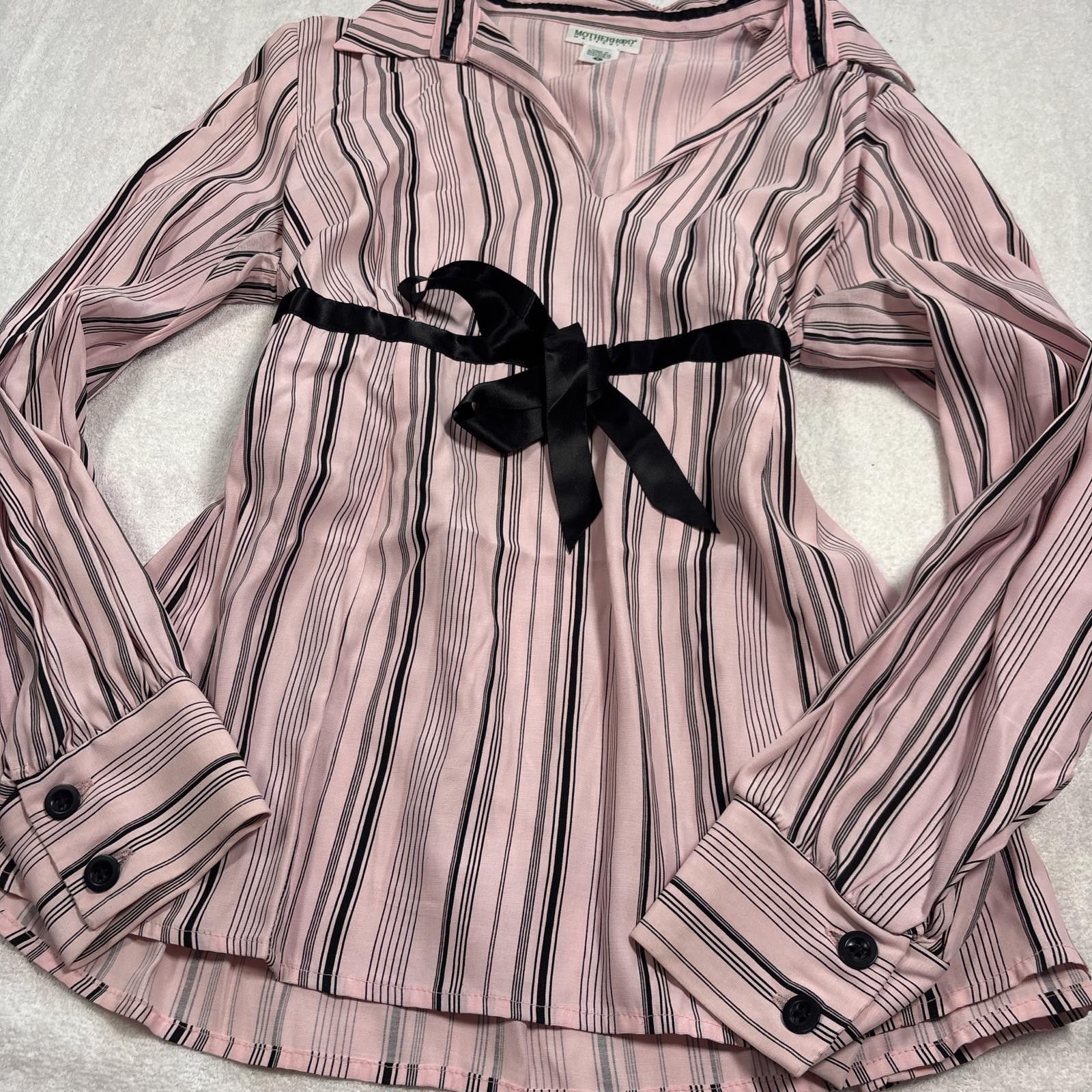 Other y2k pink striped coquette tie back blouse Size L / US 10 / IT 46 - 5 Thumbnail