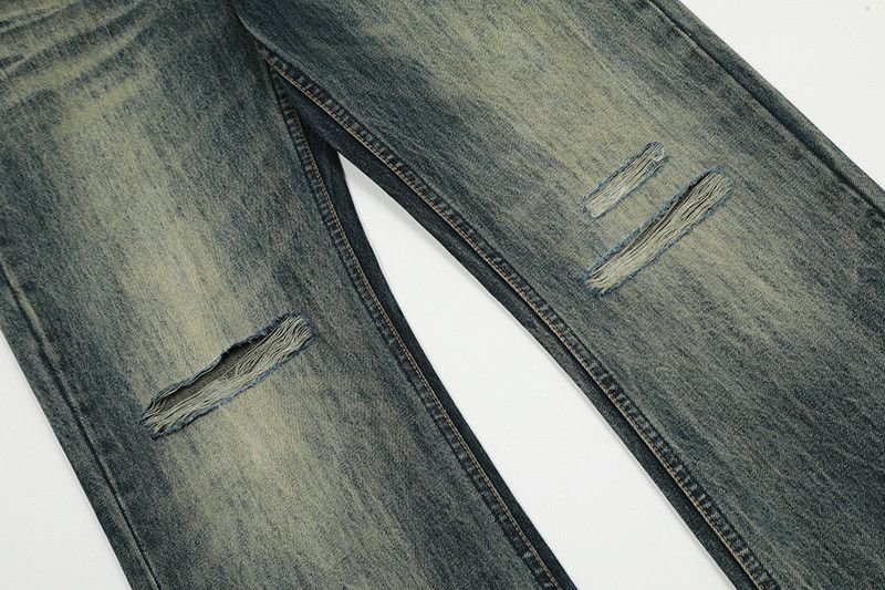 Vintage Retro Cleanfit washed flared ripped jeans for men Size US 32 / EU 48 - 5 Thumbnail