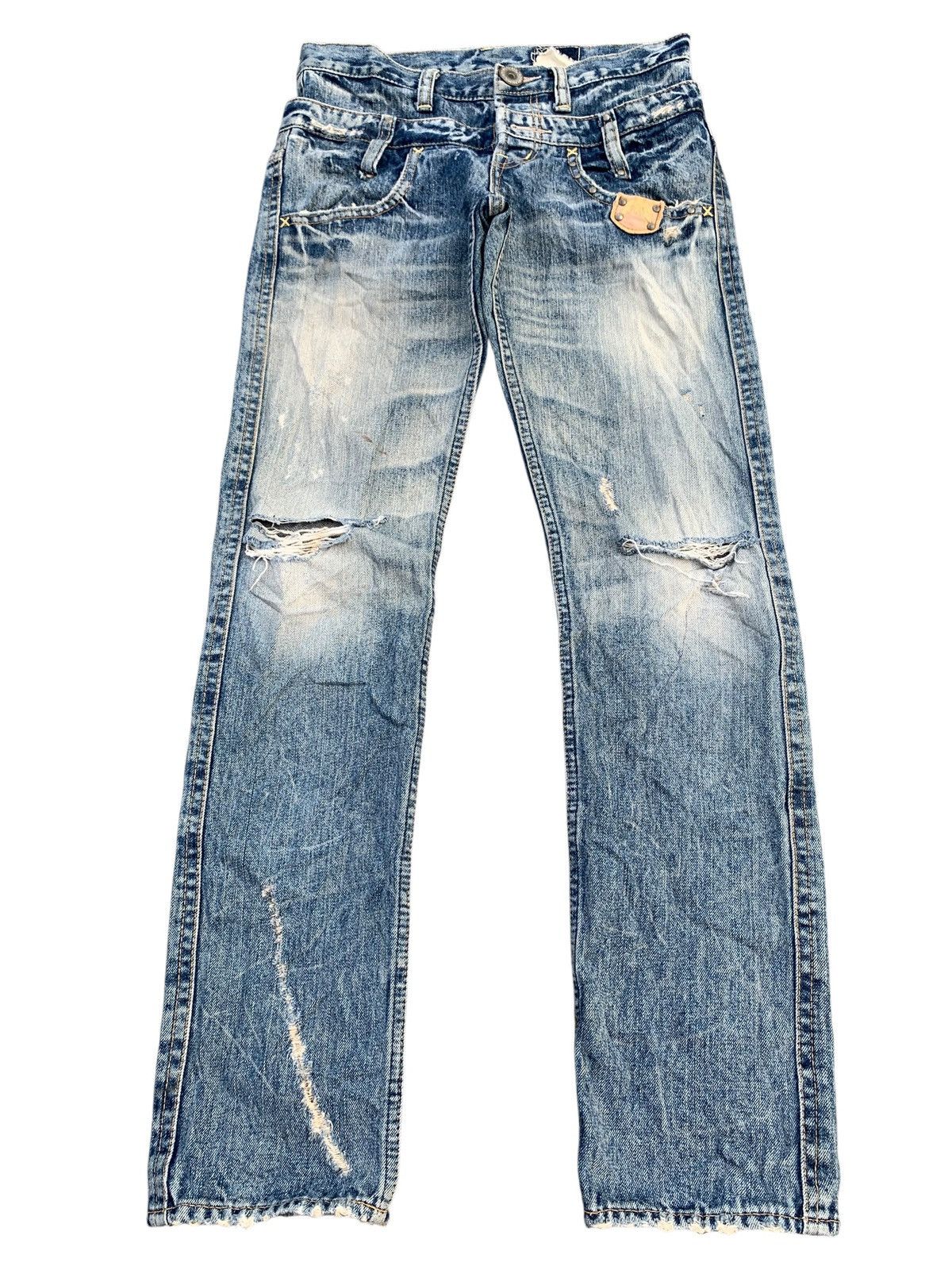 Kapital DOUBLE WAIST ANTGAUGE PUNK STYLE DISTRESSED DENIM Size US 29 - 2 Thumbnail