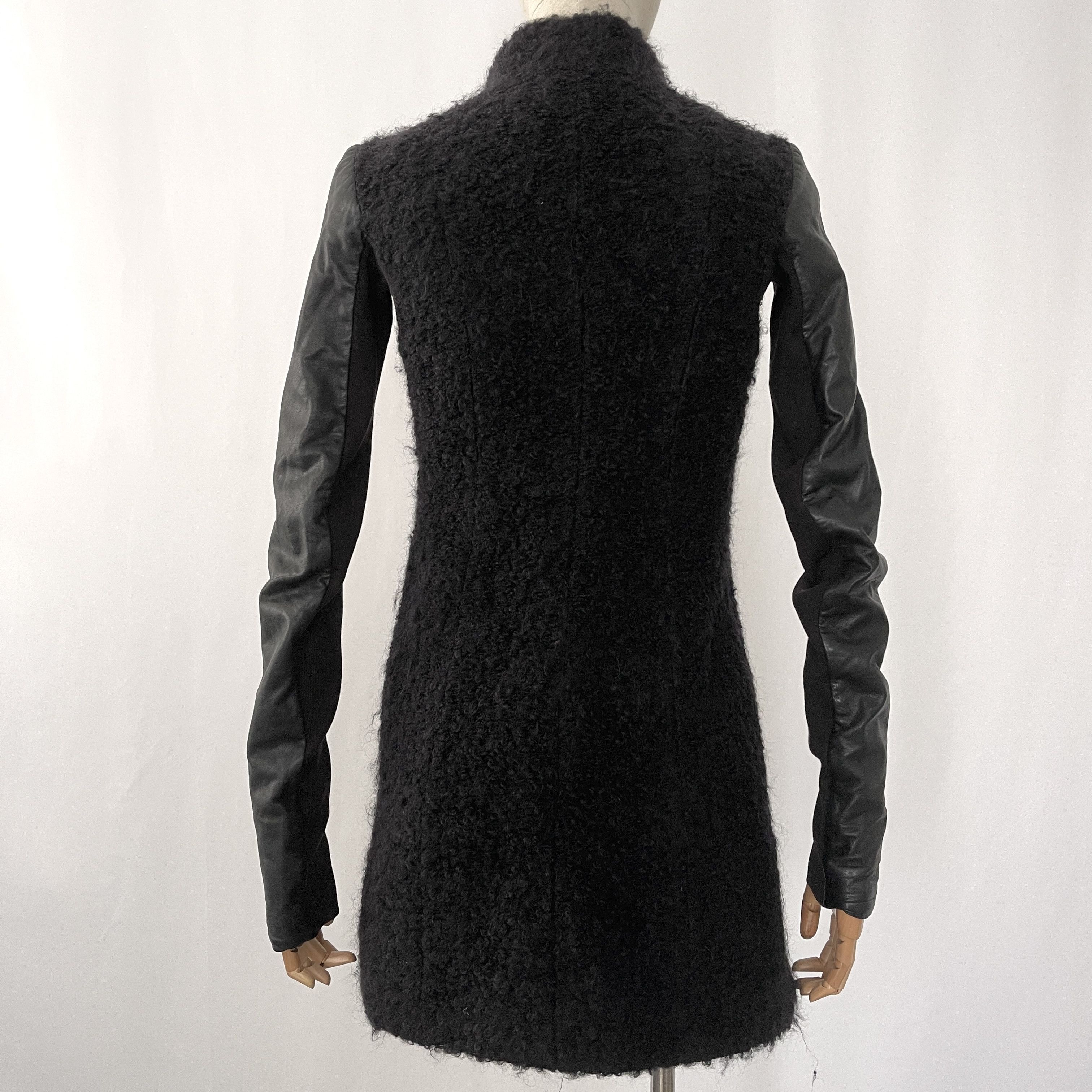 Rick Owens RICK OWENS Black Wool and Leather Coat size 40 Size S / US 4 / IT 40 - 4 Thumbnail
