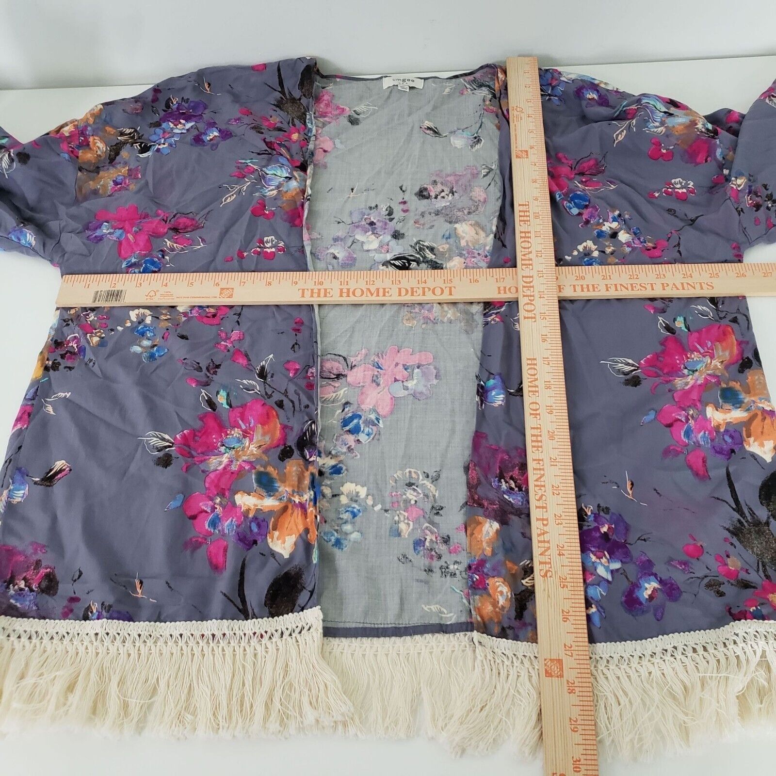 Designer Umgee Floral Fringe Kimono Womens Sz Medium Boho Fringe Fest Size M / US 6-8 / IT 42-44 - 10 Thumbnail