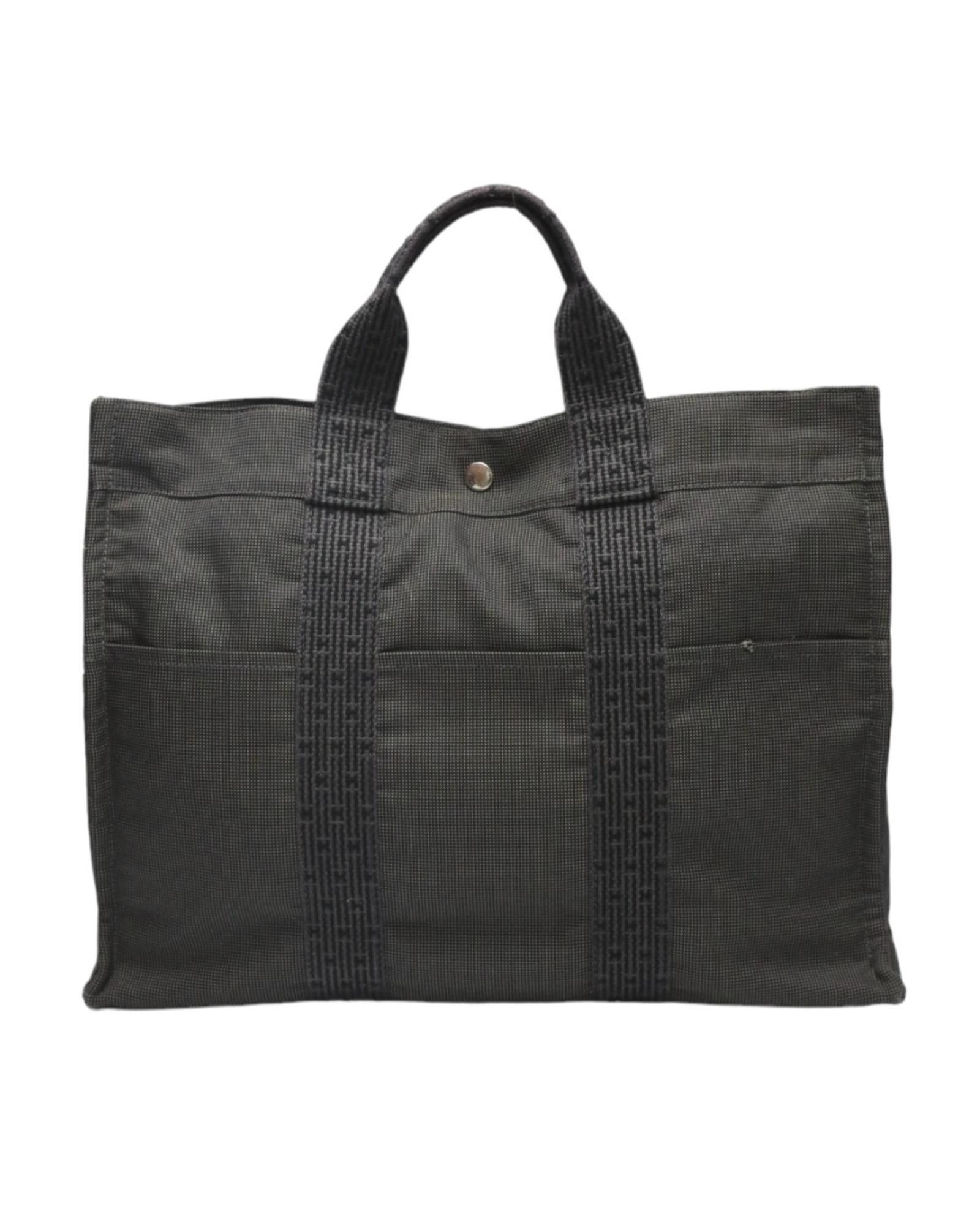 image of Hermes Gray Canvas Tote Bag in Grey, Women's