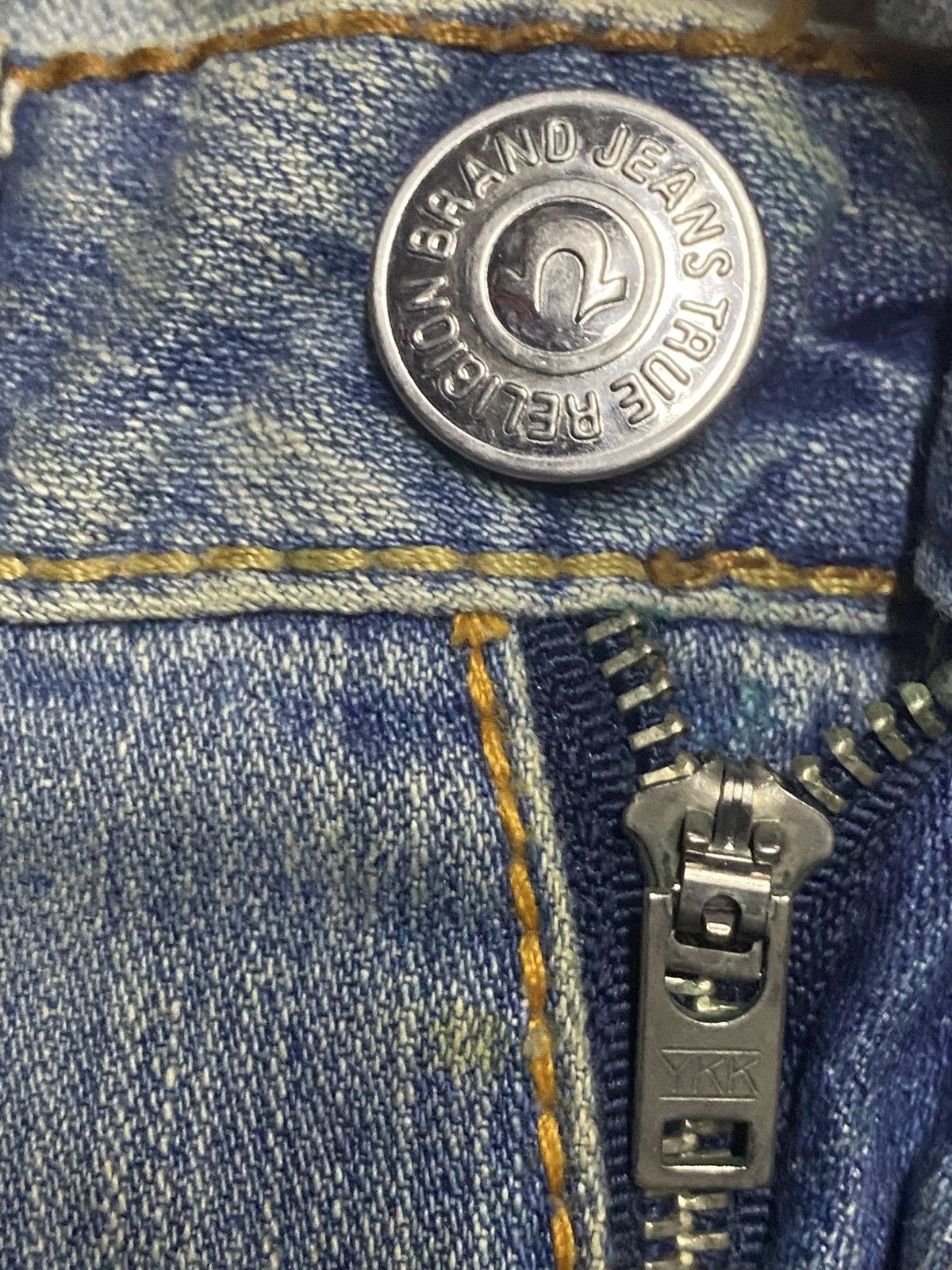 Tornado Mart True Religion Light Wash Super Flare Distressed Jeans Size US 29 - 13 Thumbnail