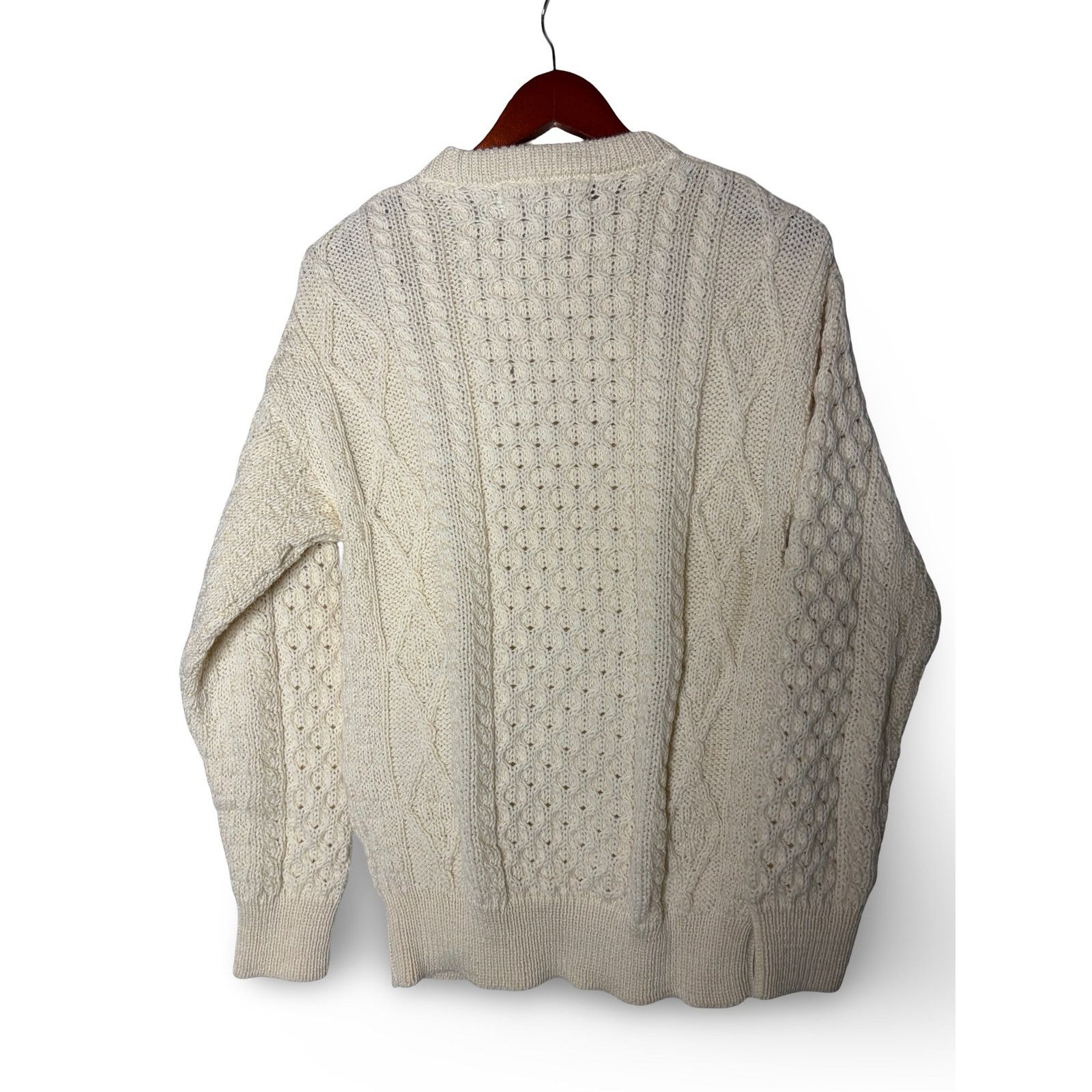 Aran Crafts Vintage Aran cream fisherman crewneck 100% wool sweater sz S Size US S / EU 44-46 / 1 - 2 Thumbnail