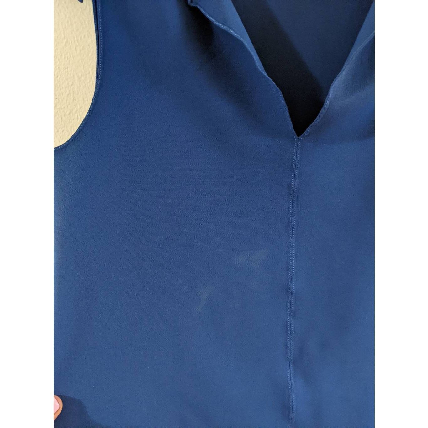 Chloe Chloé Navy Blue Sleeveless Blouse V-Neck Tie Shoulder Elegan Size XS / US 0-2 / IT 36-38 - 7 Thumbnail