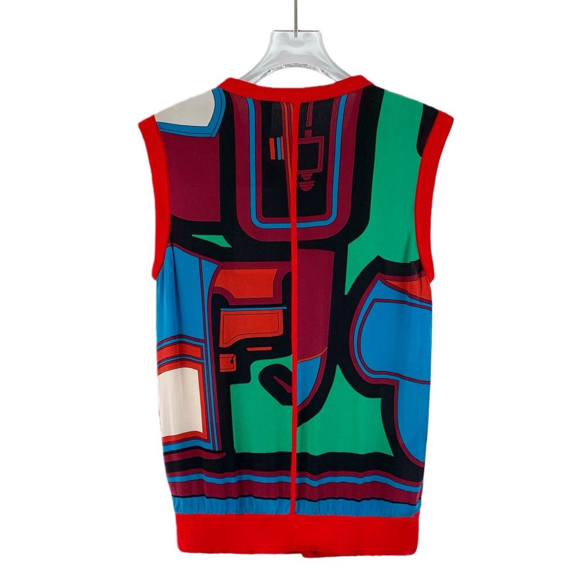 Hermes Hermes Multicolor Geometric Silk Sleeveless Knit Vest K26WX Size XXS / US 00 / IT 34 - 2 Thumbnail