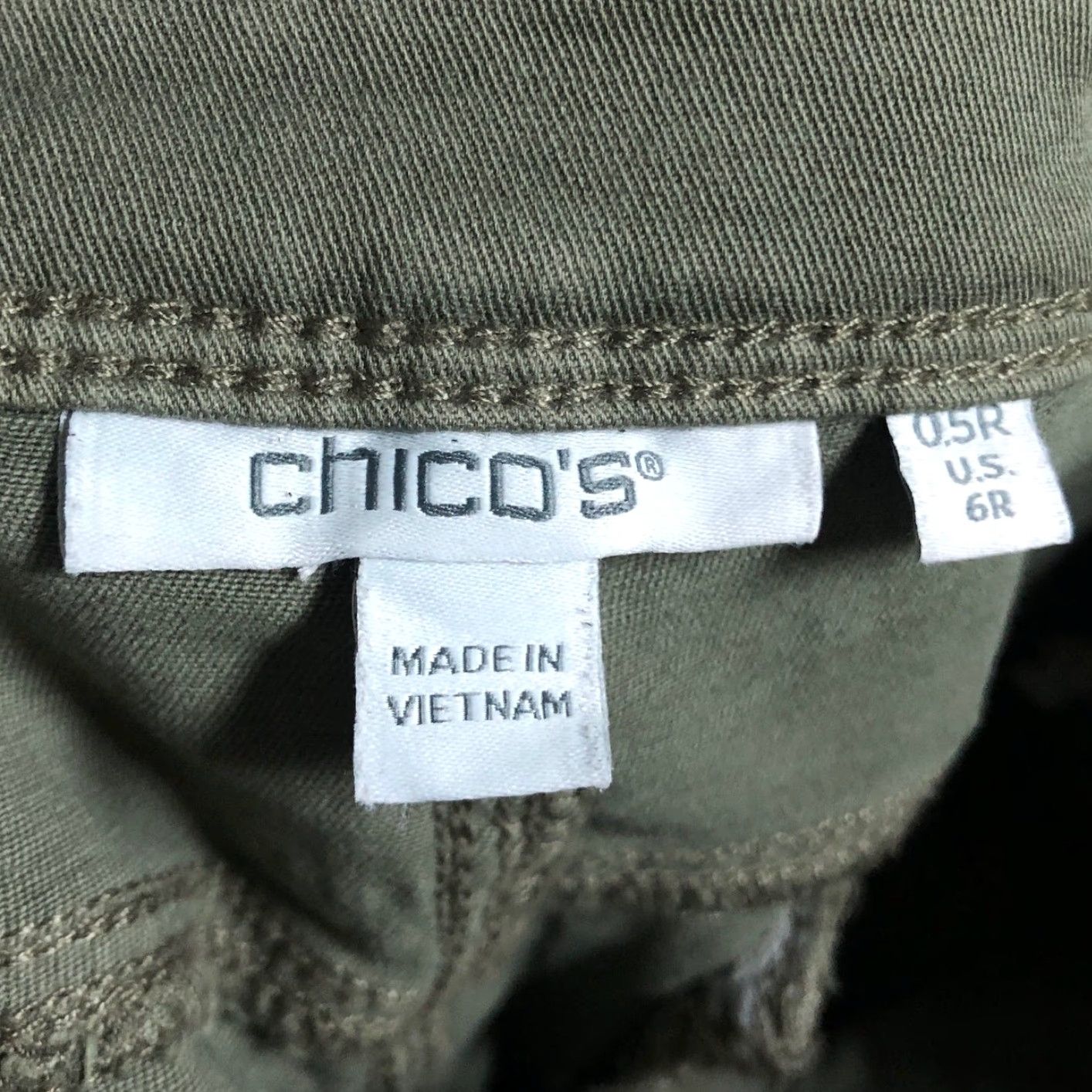 Vintage Chicos Womens Pants Green High Rise Straight Leg Stretch 0.5 (US Size 6) Size 24" / US 00 / IT 34 - 4 Thumbnail