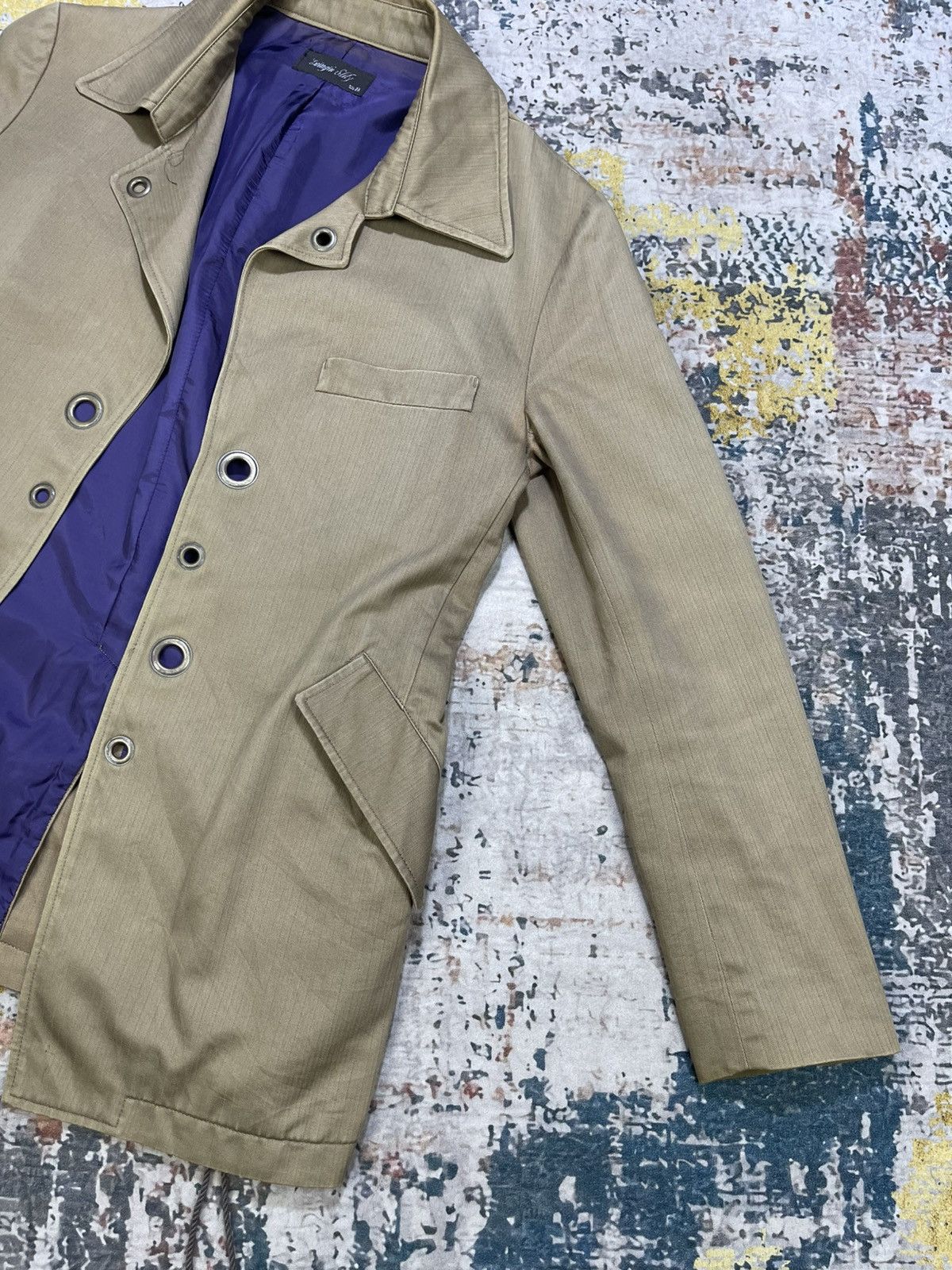 Japanese Brand Swingin Slily Herringbone Laced Gusset Jacket Size US M / EU 48-50 / 2 - 10 Thumbnail
