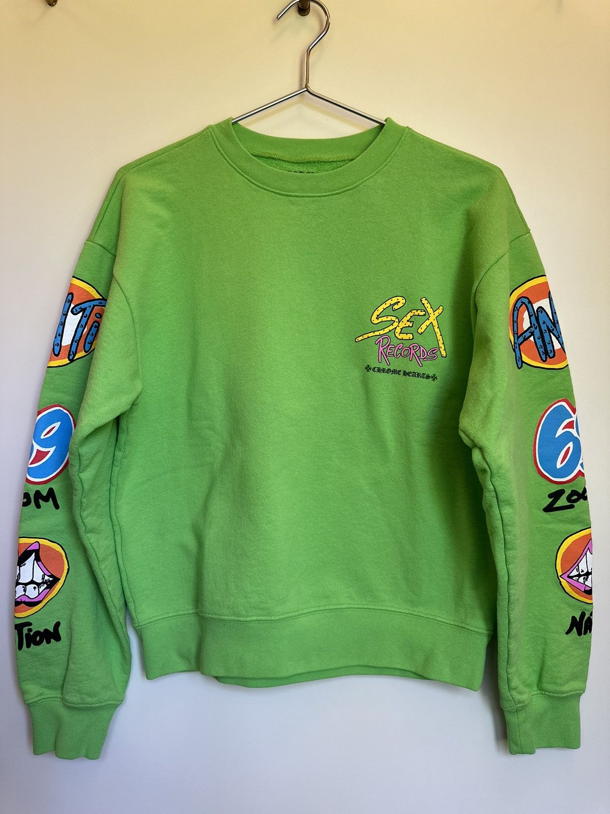 Chrome Hearts Chrome Hearts Matty Boy Sex Records Neon Green Sweatshirt Size US S / EU 44-46 / 1 - 3 Thumbnail