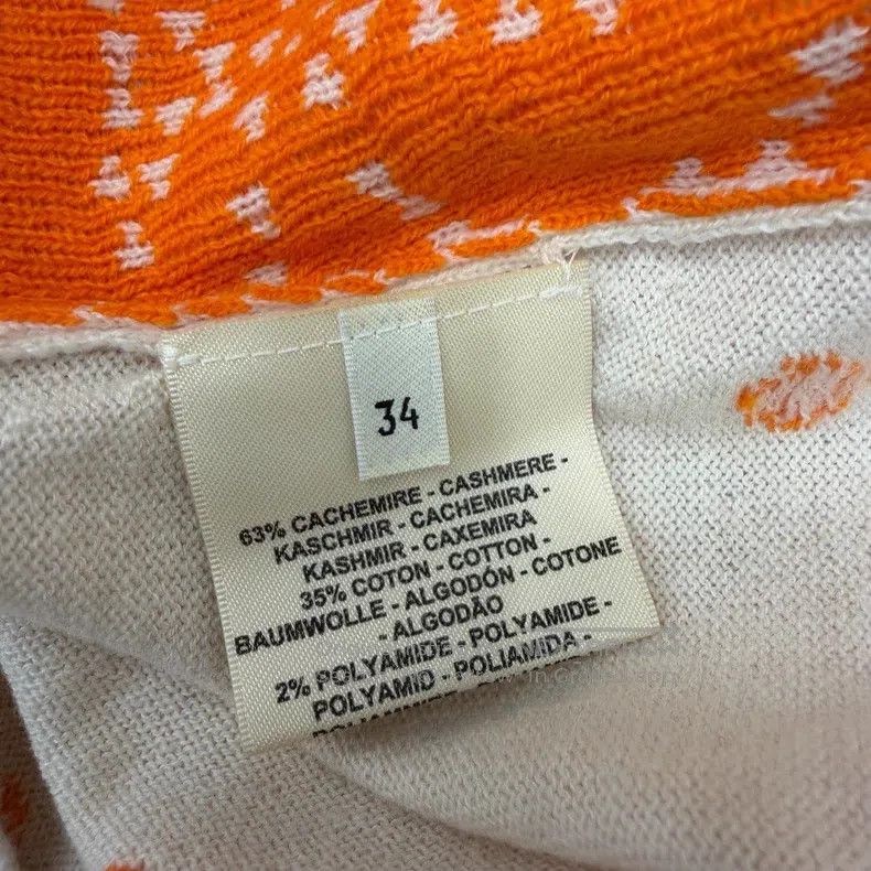 Hermes Hermes Orange Polka Dot Cashmere Crewneck Sweater Size XXS / US 00 / IT 34 - 4 Thumbnail