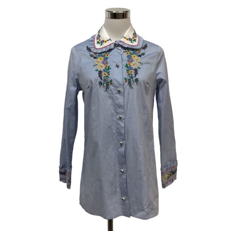 Gucci Gucci Floral Embroidered Button Up Shirt Size 44 Size M / US 6-8 / IT 42-44 - 1 Thumbnail
