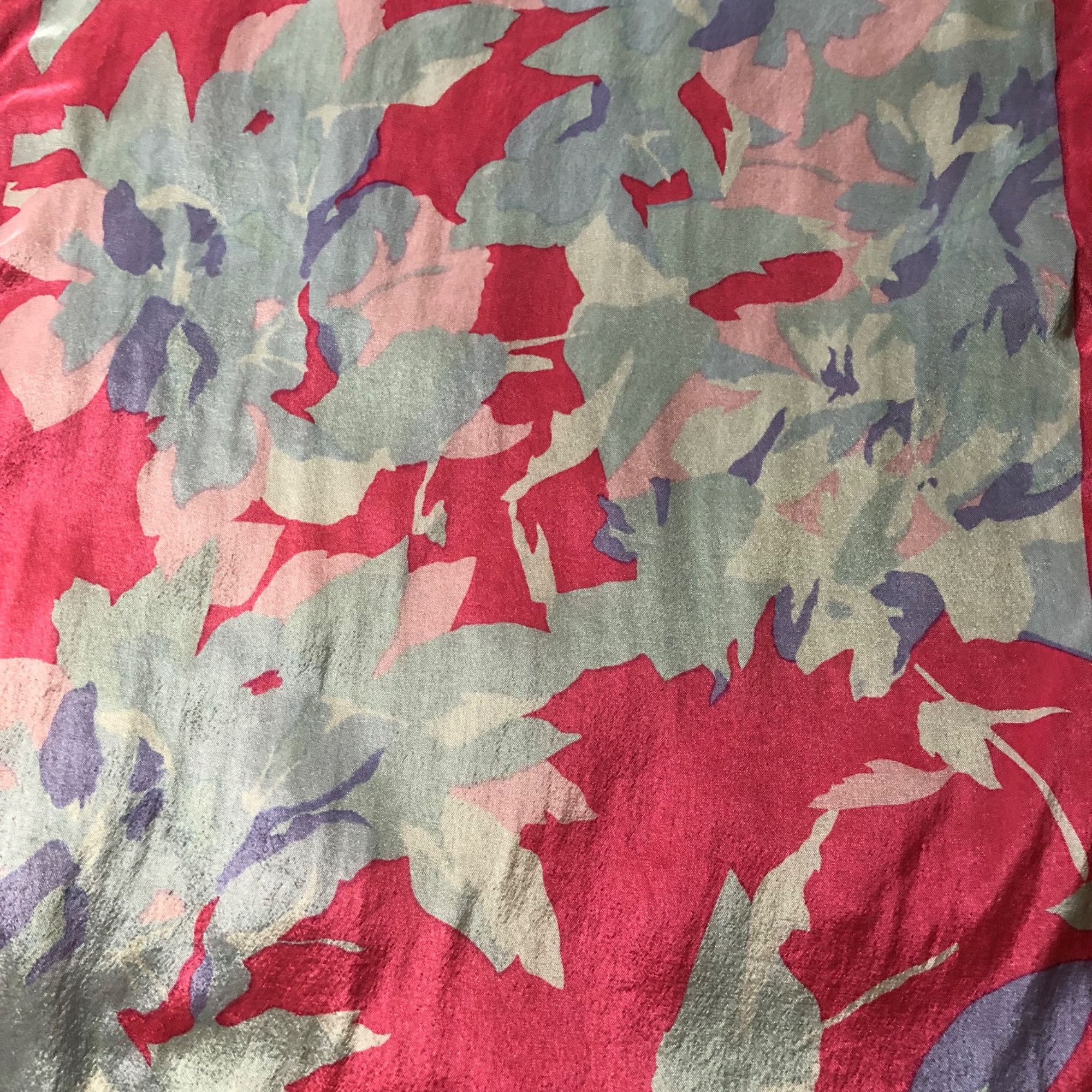 Vintage Vintage Novelty Floral Print Pink Vibrant Head Scarf Size ONE SIZE - 3 Thumbnail