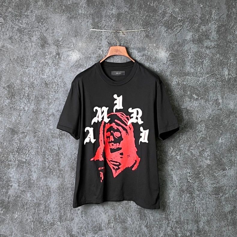 Amiri Amiri Black Skull Letter Printed Cotton T-Shirt Size US L / EU 52-54 / 3 - 1 Thumbnail