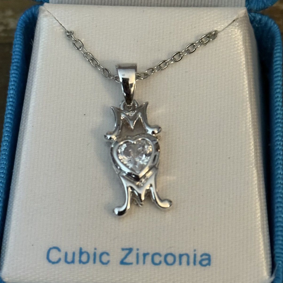 Other Vintage silver tone cubic zirconia Mom pendant necklace Size ONE SIZE - 3 Thumbnail