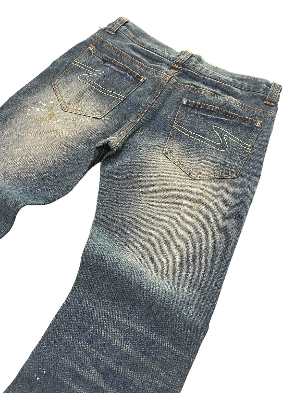 Zaero sail Japan Patch Work Distressed Dirty Blue Wash Jeans