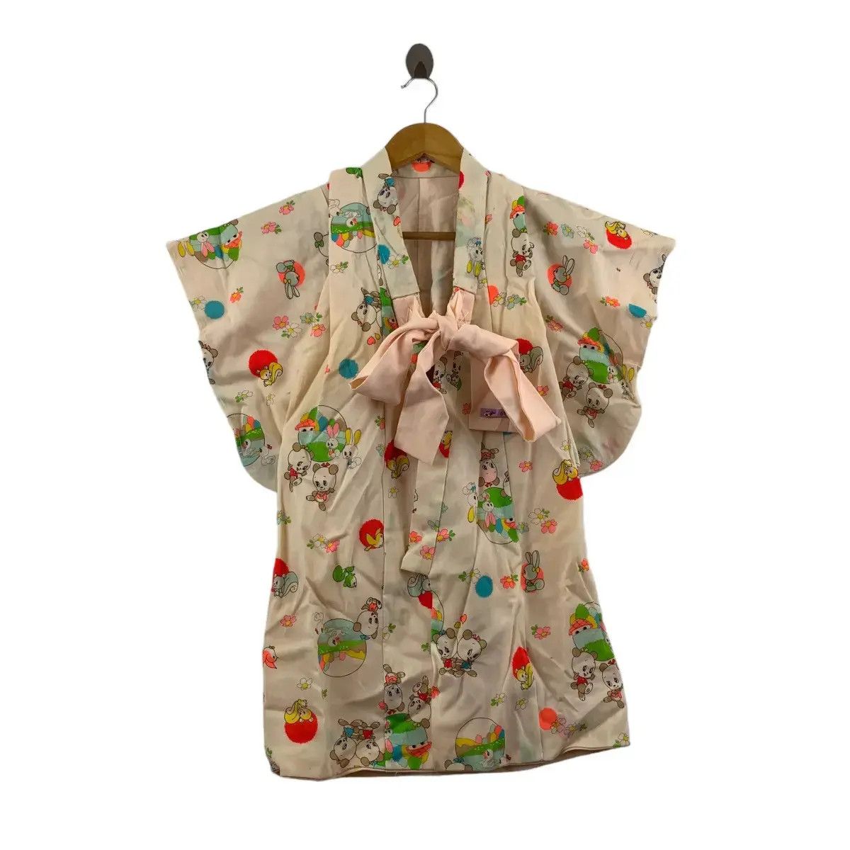 Other Vintage JAPAN NORAGI KIMONO Hanten Jinbei Cartoon Robe Size XXS / US 00 / IT 34 - 1 Thumbnail