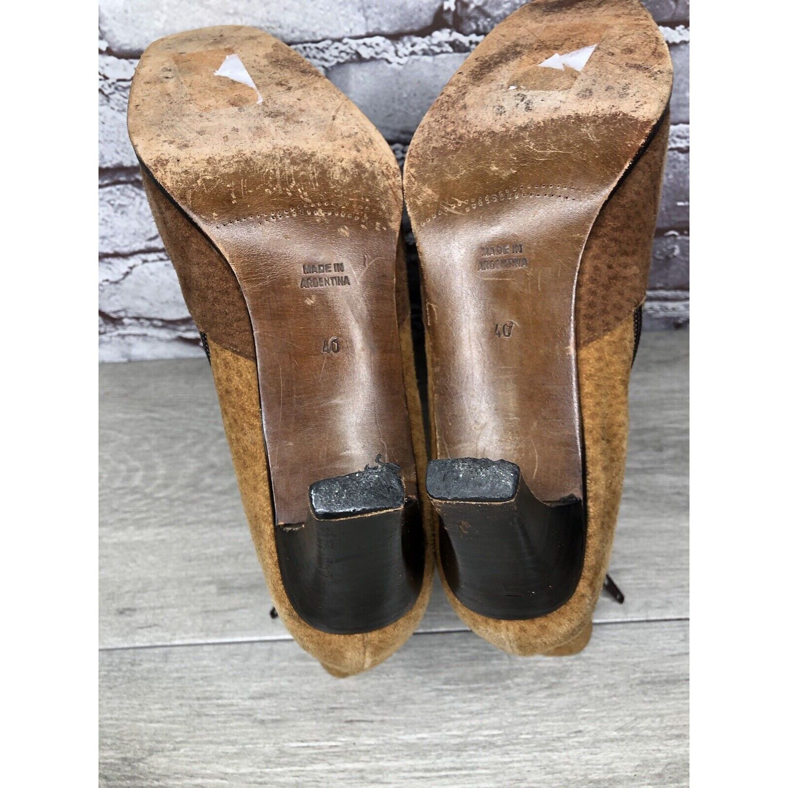 Other CHIARINI Tan Brown Green Suede Leather Double Sided Zipper H Size US 9.5 / IT 39.5 - 7 Thumbnail