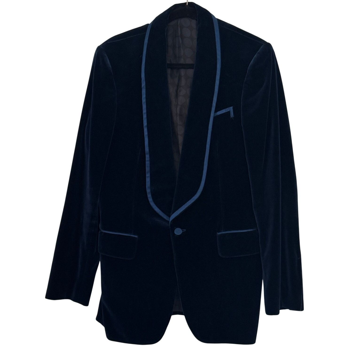 Gucci Gucci, Single breasted blazer in blue navy velour Size US M / EU 48-50 / 2 - 1 Thumbnail