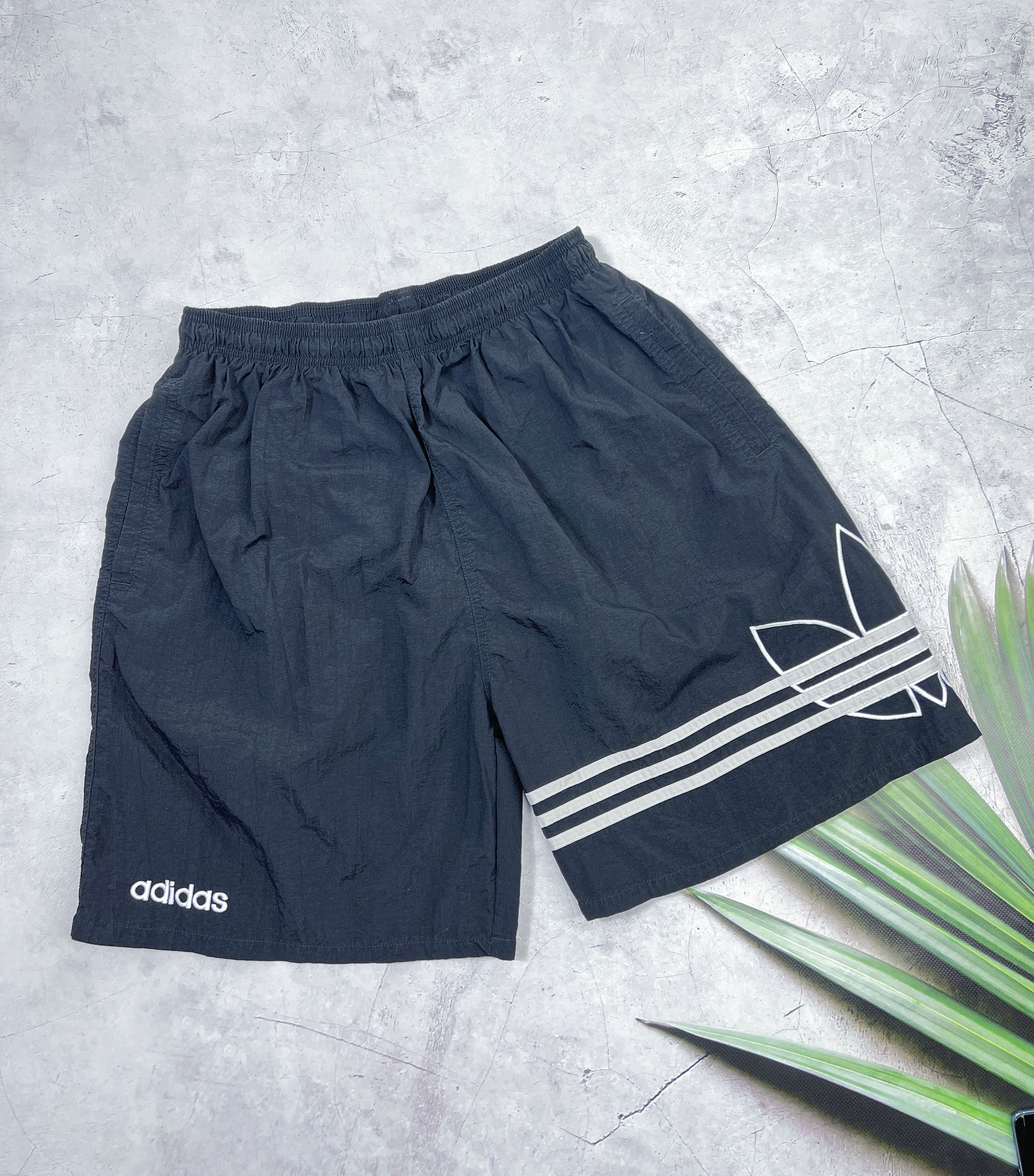 Adidas × Vintage 90s Adidas Shorts Crumpled Nylon Big Embroidered Size US 36 / EU 52 - 1 Thumbnail