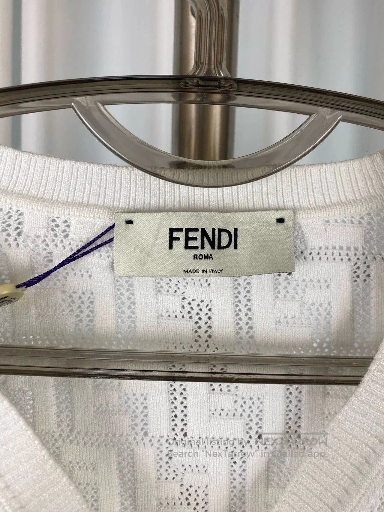 Fendi Fendi White Logo Knit Jacket SS23. Size US XS / EU 42 / 0 - 5 Thumbnail