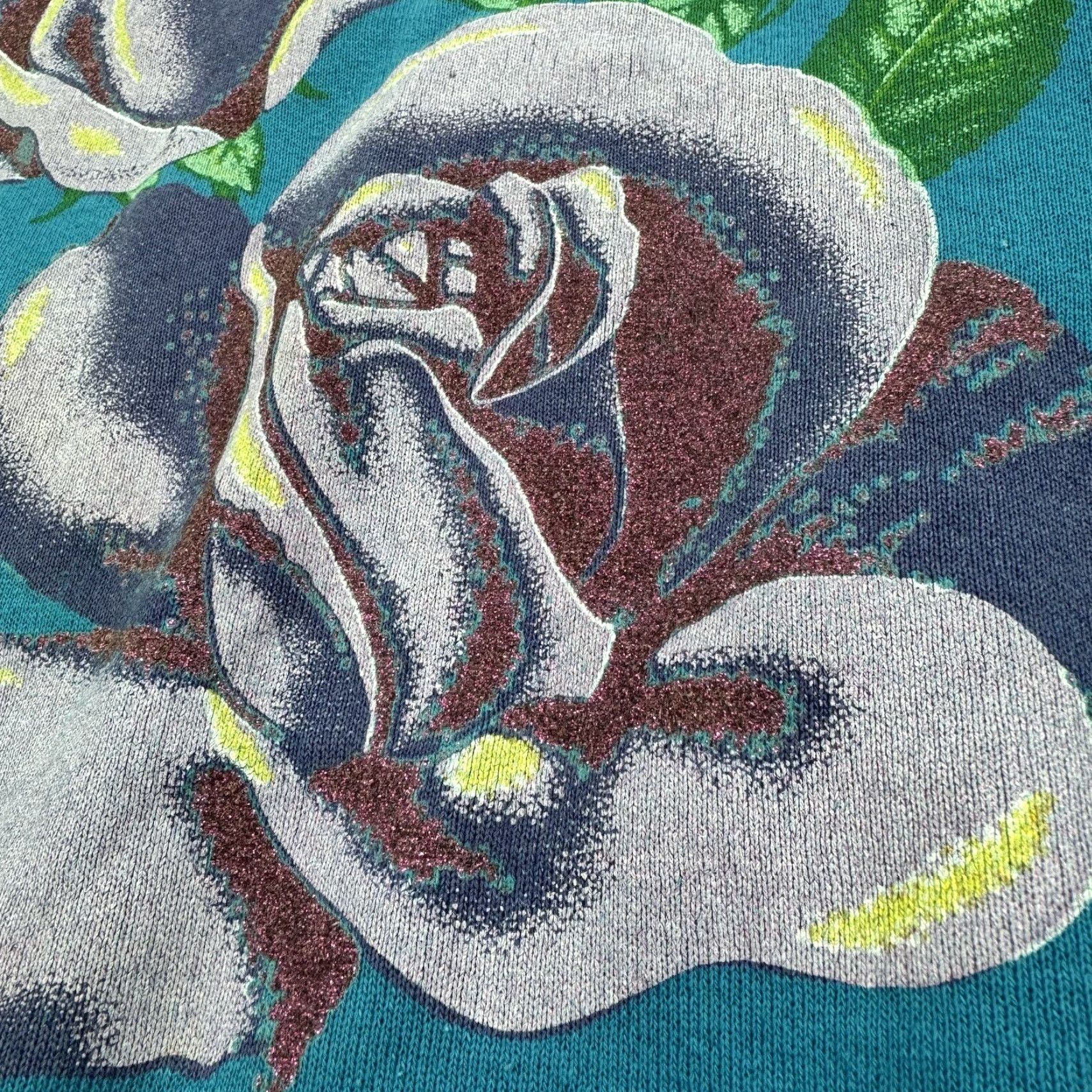 Vintage Vintage Yes Cheetah Brand Sweatshirt Womens 90s Flower Blue Medium Size M Pullover Crew Neck Long Sleeve Size M / US 6-8 / IT 42-44 - 3 Thumbnail