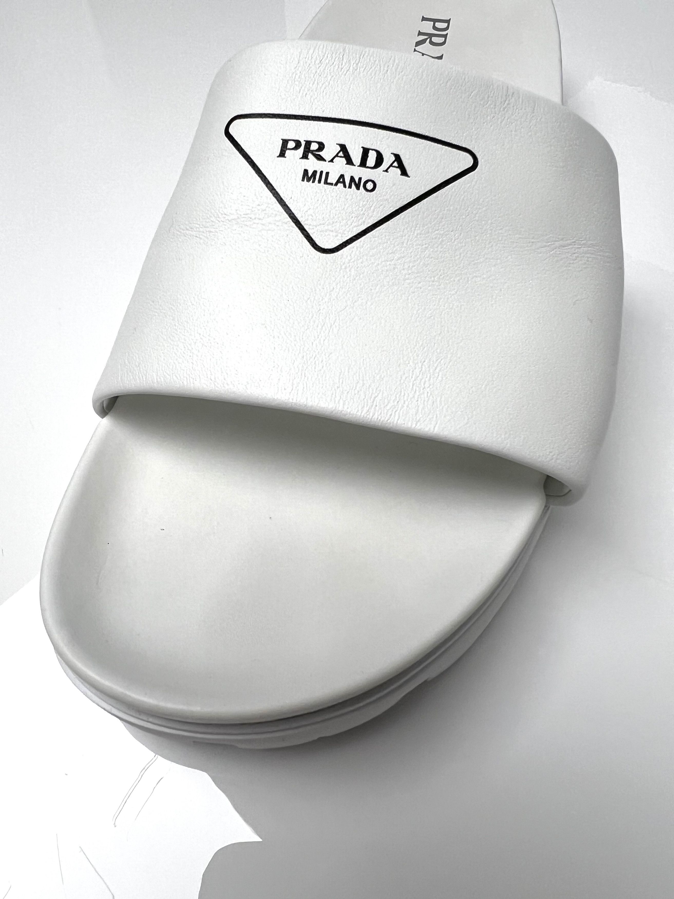Prada PRADA Lug Sole Leather Slides / Sandals Size US 11 / EU 44 - 13 Thumbnail