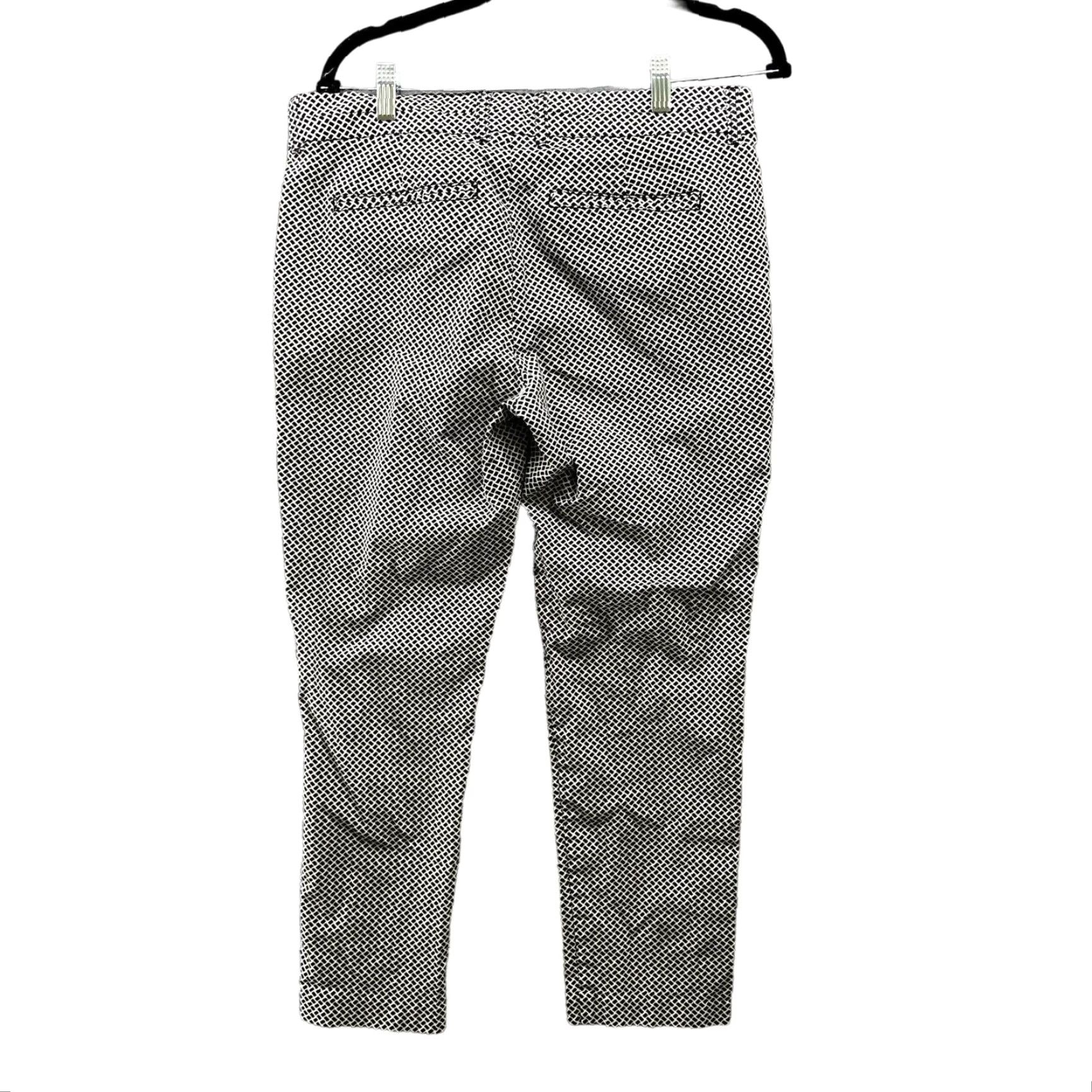 Gap GAP Slim City Pants Women 10 Black White Printed Khakis Mid Rise Zip Fly Stretch Womens Size 32" / US 10 / IT 46 - 2 Thumbnail