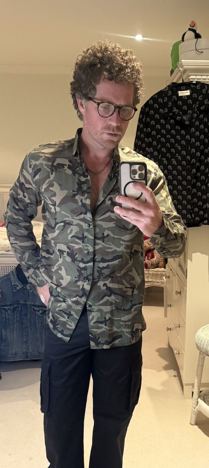 Saint Laurent Paris SS16 Saint Laurent camouflage camo shirt 😍 Hedi Slimane 41 Size US L / EU 52-54 / 3 - 2 Thumbnail