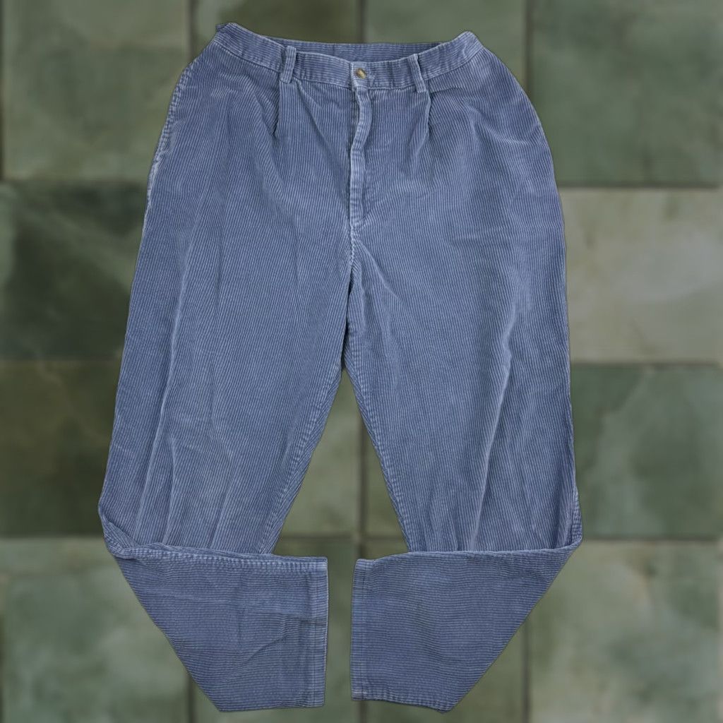 Lands' End VINTAGE Lands' End Corduroy Pants Womens 16 Blue High Waist Classic Chino Preppy 90s Size 38" / US 16 / IT 52 - 1 Thumbnail