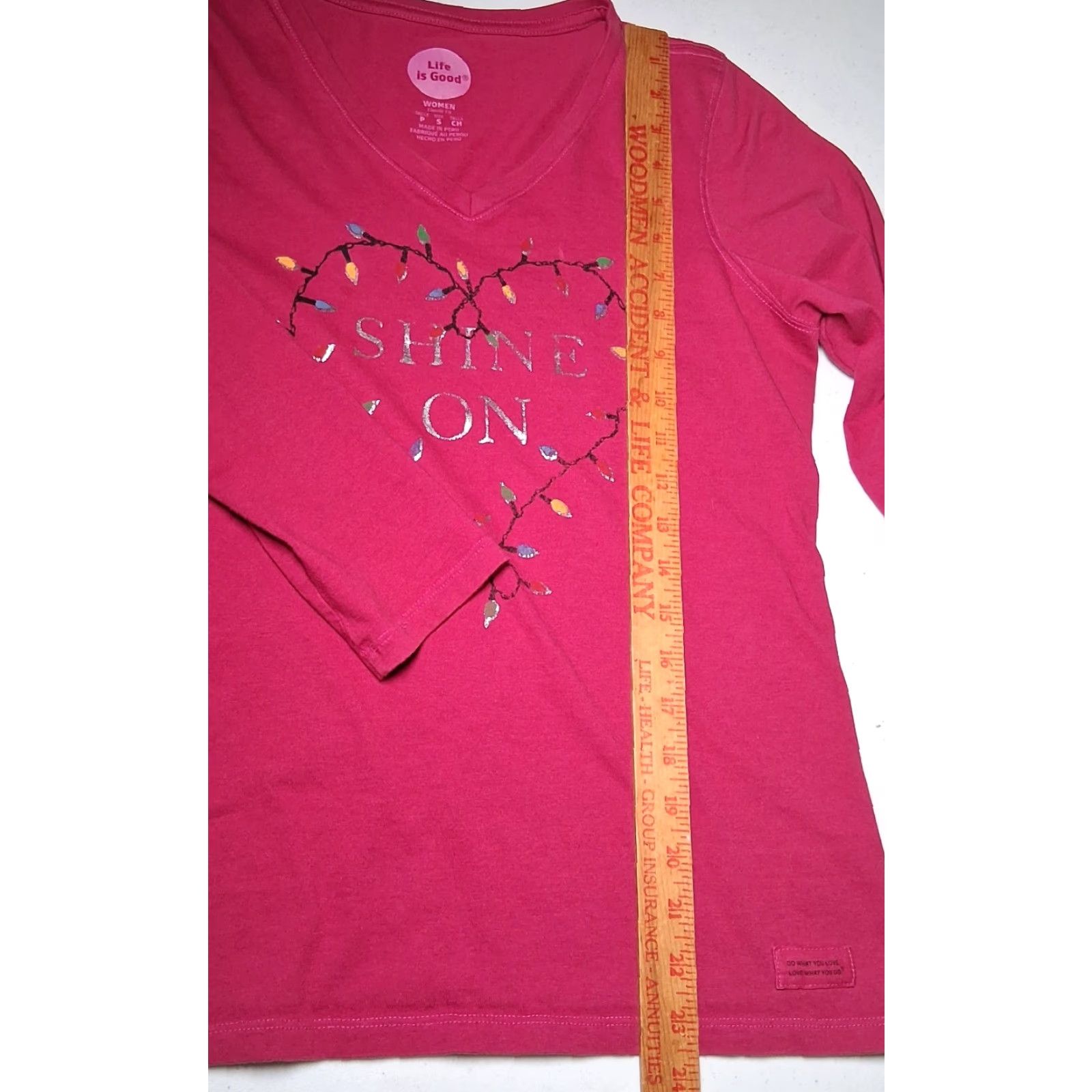 Life is Good Life is Good Shirt Women S Pink Shine On Christmas Diwali Festive String Lights Love Good Vibes T-Shirt Size S / US 4 / IT 40 - 5 Thumbnail
