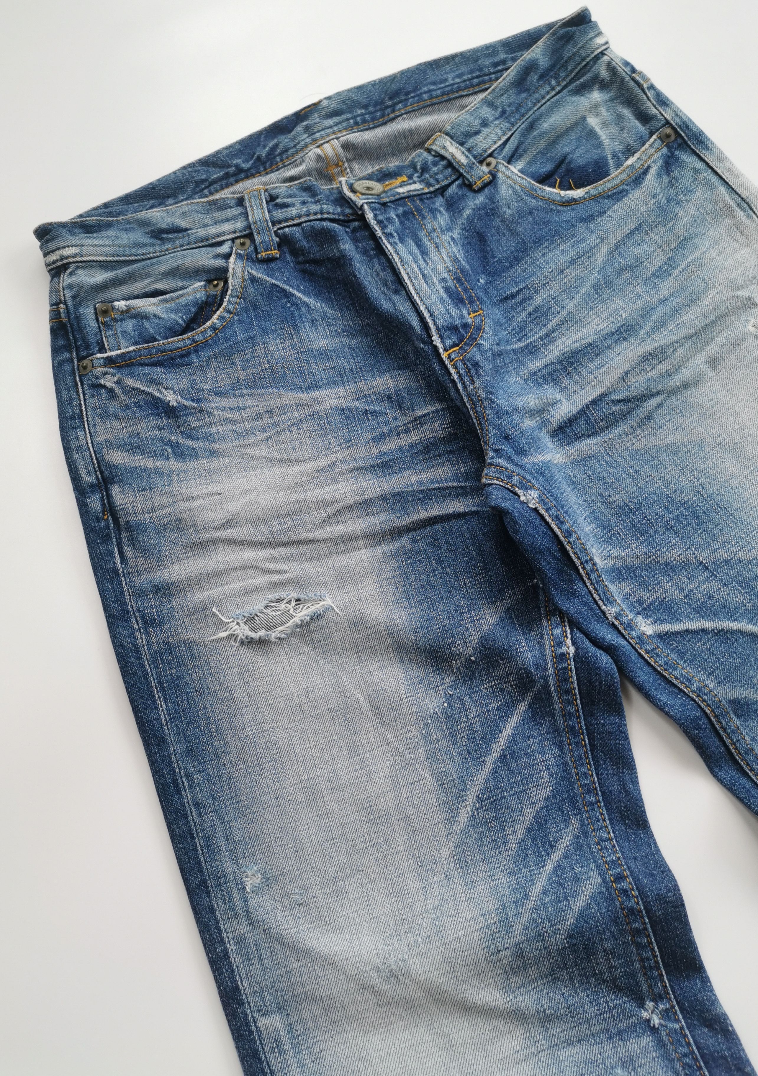 Full Count & Co. Flare Dresslave Distressed Faded Denim Jeans Like Fullcount Size US 30 / EU 46 - 11 Thumbnail