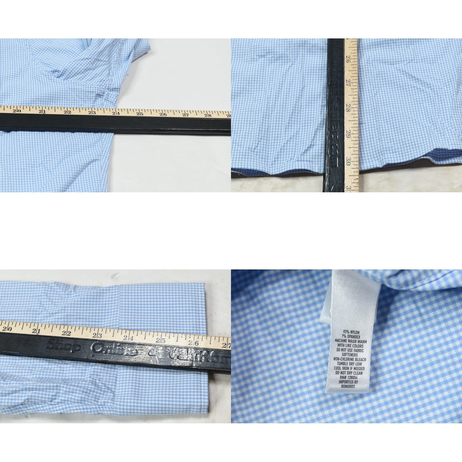 Bonobos Bonobos Performance Shirt Mens XL Blue Plaid Nylon Stretch Button-Up Athletic Shirt Size US XL / EU 56 / 4 - 8 Thumbnail
